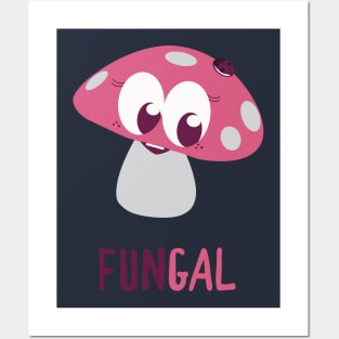 Fungal Fun Gal - Cute Mushroom-Themed Tee Posters and Art